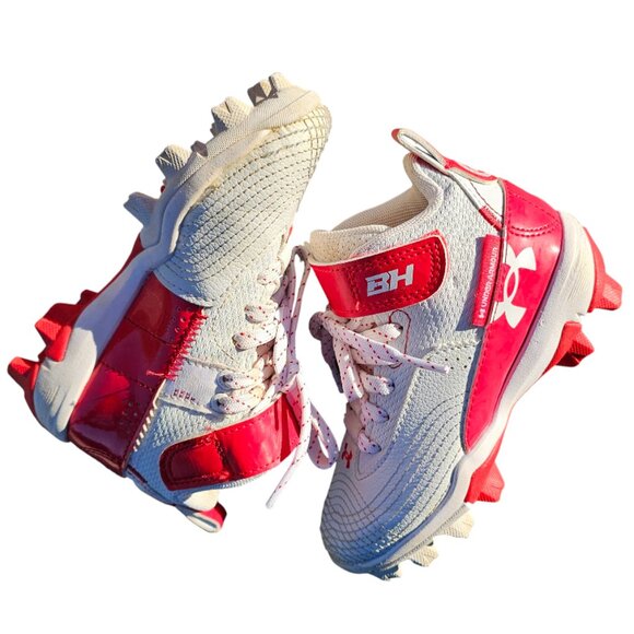 Under Armour 10K Toddler Bryce Harper Baseball Cleats White Red - Picture 1 of 9